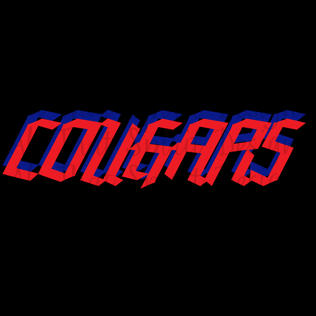 Mascot Spirit Red and Blue Cougars