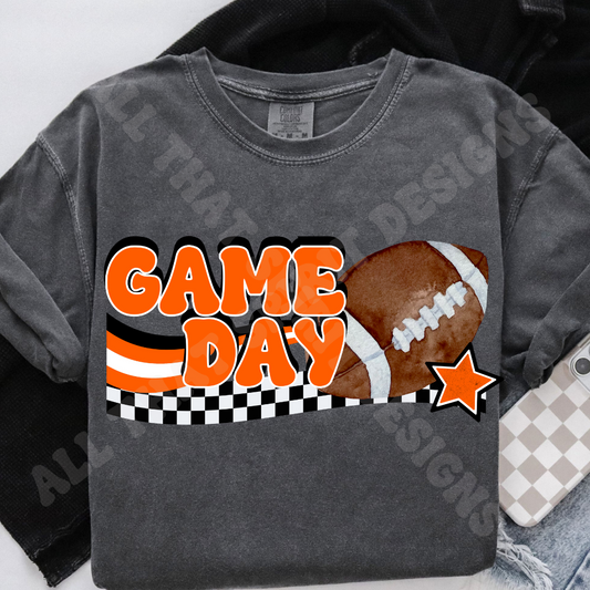 Orange Game Day Football