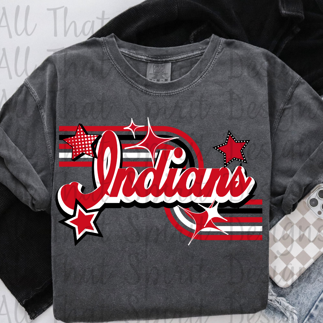 Retro Indians Red Black White