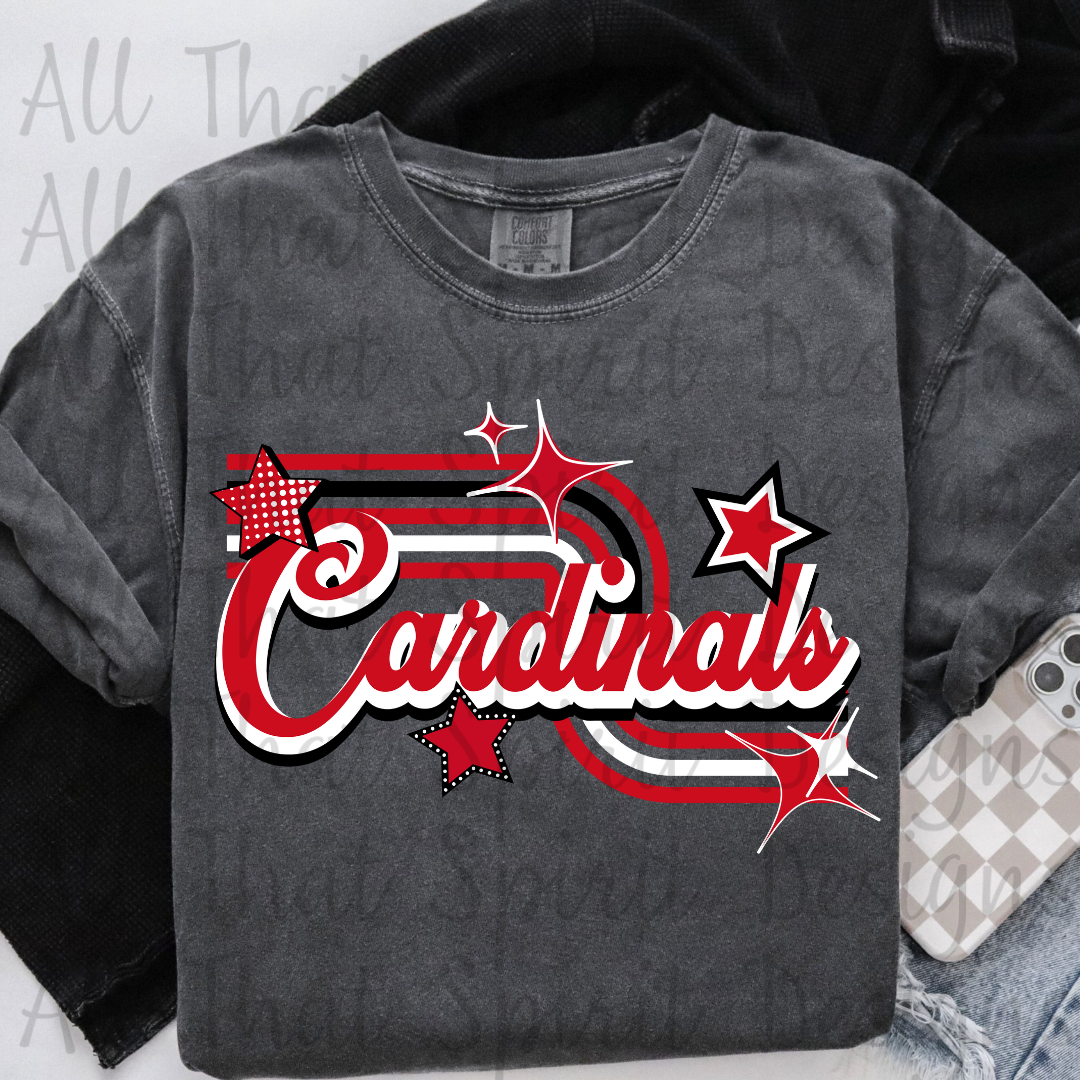 Retro Cardinals Red Black White