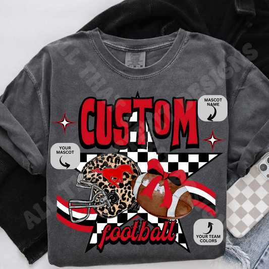 CUSTOM Leopard Checkered Star Mascot