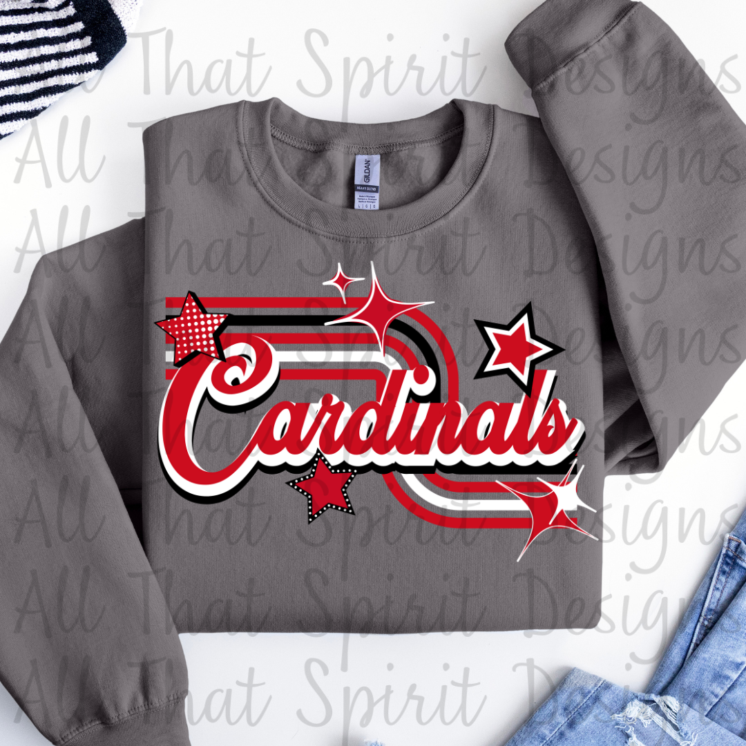 Retro Cardinals Red Black White