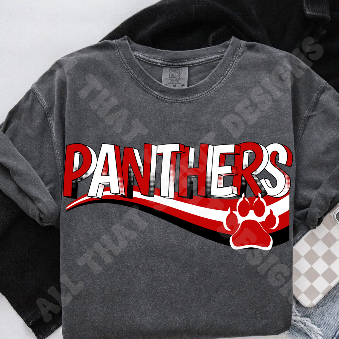 Retro Red Panthers Mascot