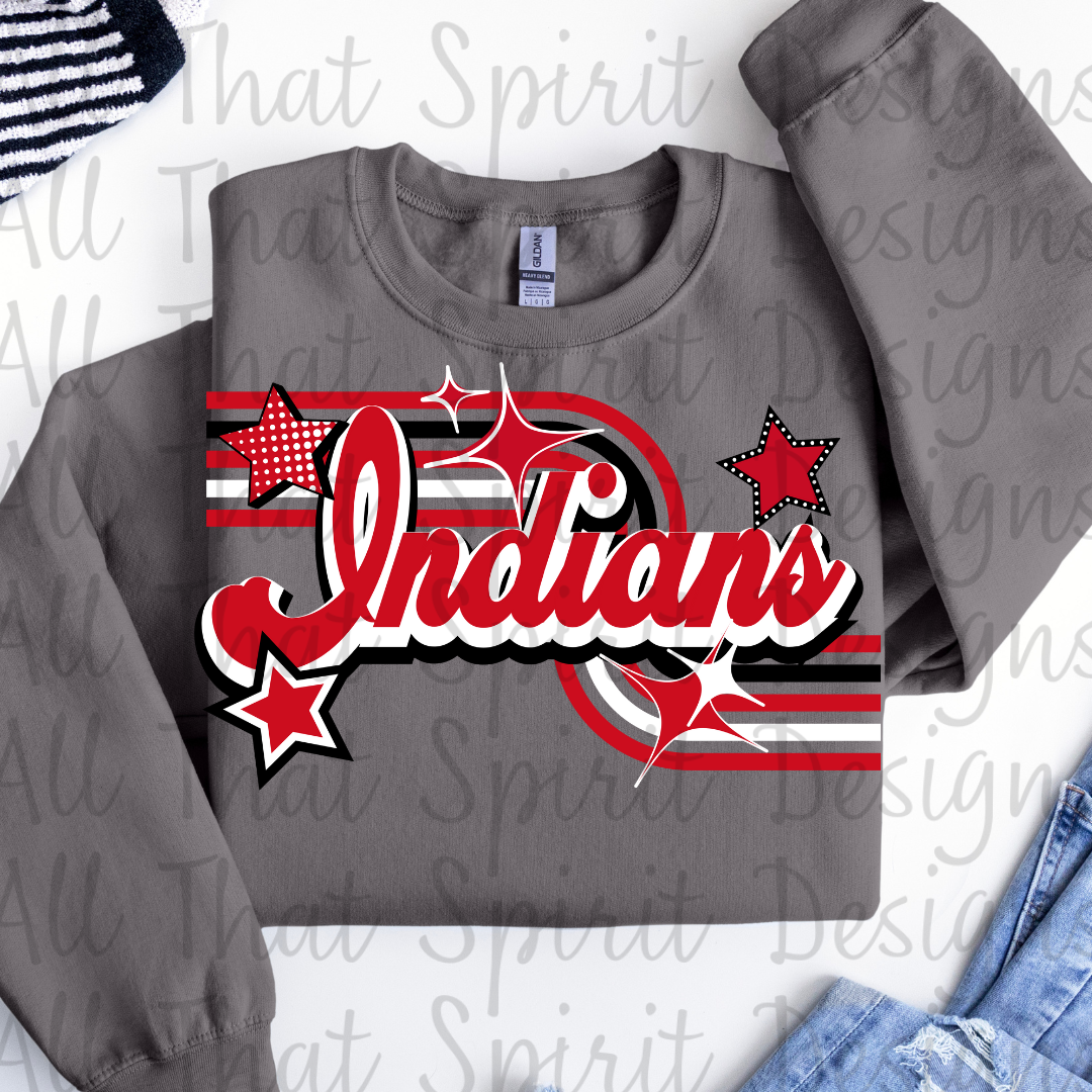 Retro Indians Red Black White