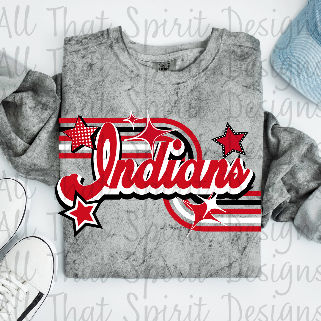 Retro Indians Red Black White