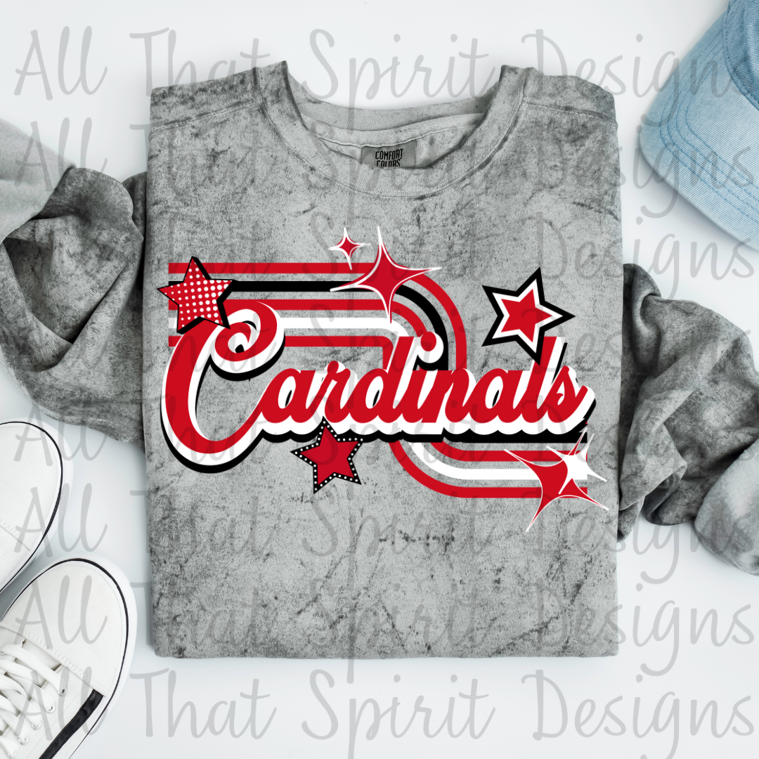 Retro Cardinals Red Black White