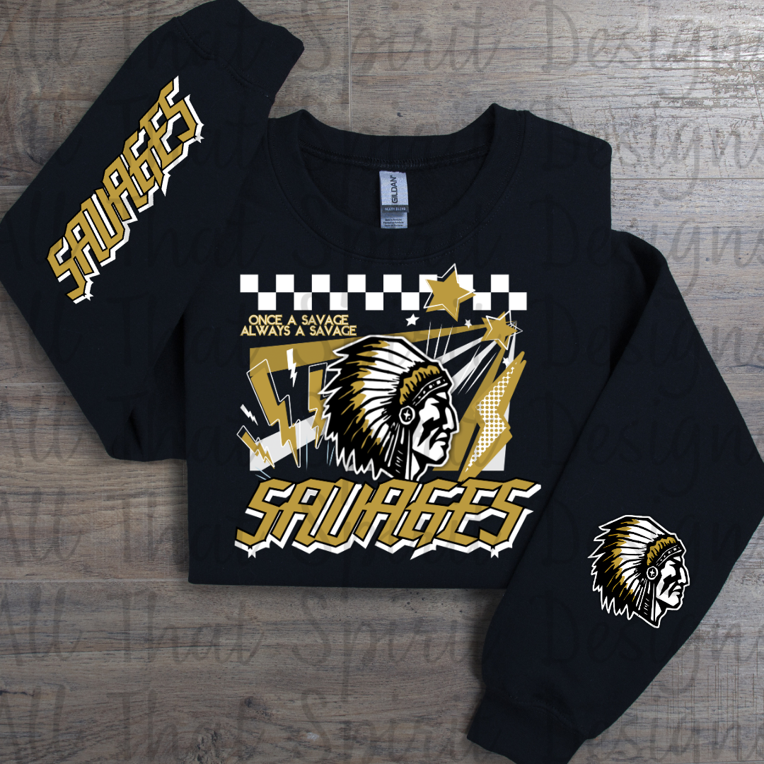 Mascot Spirit Gold and Black Savages